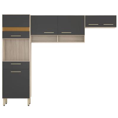Cozinha Modulada Compacta 3 Peças Dama Avena/grafito