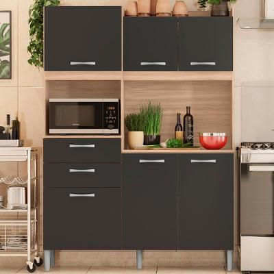 Cozinha 6 Portas 2 Gavetas Harmonia 96201 Avena Grafito