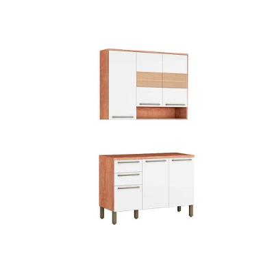 Cozinha Modulada Ronipa Nápoli Prime  2 Peças (1 Armário + 1  Balcão) C2P04 Castanho