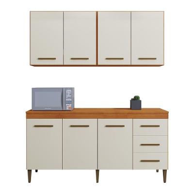 Cozinha Completa 7 Portas 3 Gavetas Atenas Kaiki Moveis Nature/Off White.