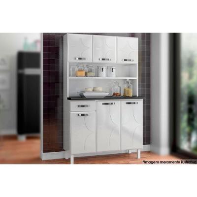 Cozinha Compacta Rubi Smart c/ 6 Portas e 1 Gaveta 105cm Branco - Telasul