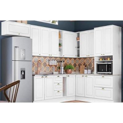 Kit Cozinha Modulada 13pçs 1 1 Torre Quente 5 Aéreos 3 Balcões 1 Porta Toalha 3 Tampos Cz268 Branco