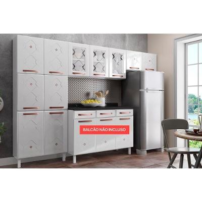 Kit de Cozinha Modulada 3 Peças Mirage New  (2 Armários + 1 Paneleiro) CPT114 Branco - Telasul