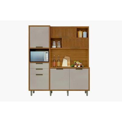 Kit de Cozinha Compacta Loft Imperatriz c/ 6 Portas e 2 Gavetas Freijo/Off White - Nesher