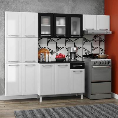 Cozinha Compacta Aço Topázio 3pçs Branco Preto
