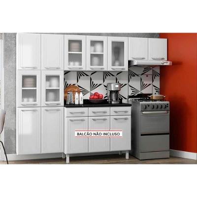 Kit de Cozinha Modulada 3 Peças Topázio  (2 Armários + 1 Paneleiro) CPT124 Branco - Telasul