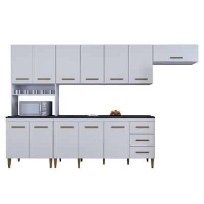 Cozinha Completa 12 Portas 3 Gavetas Atenas Kaiki Moveis Branco.