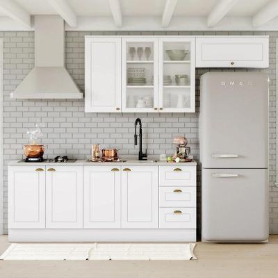 Cozinha Compacta 04 Peças Com Aéreo Para Geladeira Americana Branco