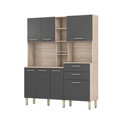 Cozinha Compacta 7 Portas 2 Gavetas Encanto Avena/grafito