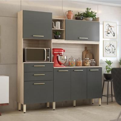 Cozinha Compacta 6 Pts 2 Gavetas Select Avena/grafito Demóbile Avena/grafito