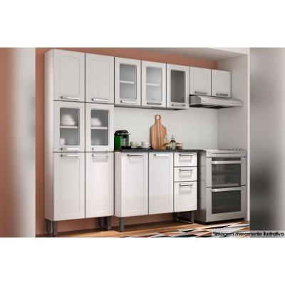 Kit De Cozinha Modulada 4pçs Múltipla (2 Armários + 1 Balcão + 1 Paneleiro) C4P80 Branco -