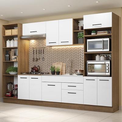 Armário De Cozinha Completa 330cm Rustic/branco Agata Madesa 02 Rustic/branco