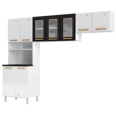 Cozinha De Aço Compacta Telasul Diamante 3Pçs Branco/Preto