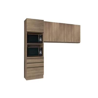 Kit De Cozinha Modulada 3 Peças Maxxi (2 Armários + 1 Paneleiro) Cpt36 Nogal - Kappesberg