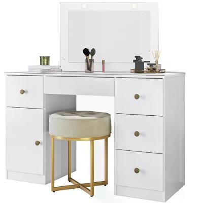 Penteadeira Camarim Com Espelho 9904 Branco Moval Branco