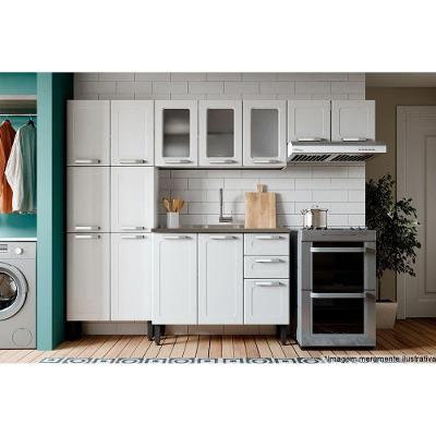 Kit de Cozinha Modulada 4 Peças Múltipla  (2 Armários + 1 Balcão + 1 Paneleiro) C4P78 Branco - Bertolini