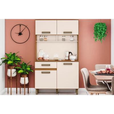 Kit De Cozinha Compacta Perla C/ 4 Portas E 1 Gaveta 105cm Nature/off White - Henn