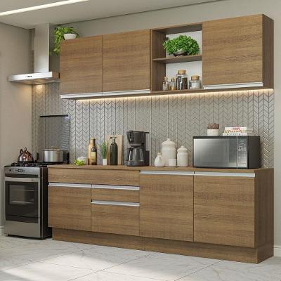 Armário De Cozinha Completa 240cm Rustic Glamy Madesa 06 Rustic