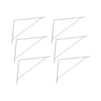 Kit Suporte Prateleira Com 6 Peças Em Aço Mão Francesa 50x35 - Cor: Branco