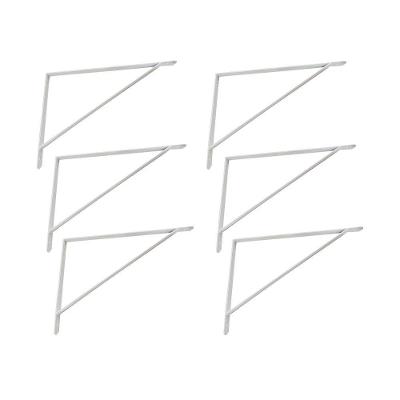 Kit Suporte Prateleira Com 6 Peças Em Aço Mão Francesa 45x30 - Cor: Branco