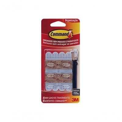 Gancho Command Mini Transp 6Pcs 3M Blister