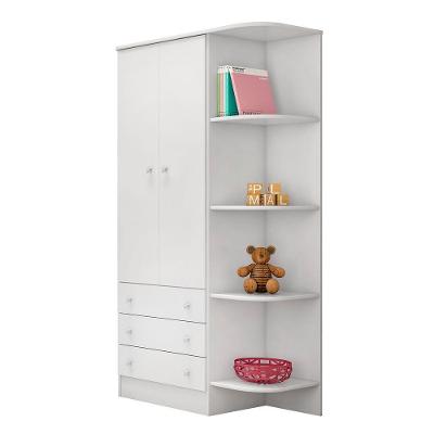Guarda Roupa Infantil 2 Portas E 3 Gavetas Com Branco