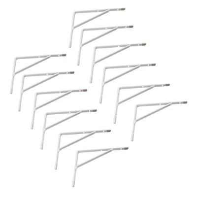 Kit Suporte Prateleira Com 12 Peças Em Aço Mão Francesa 15x10 Branco