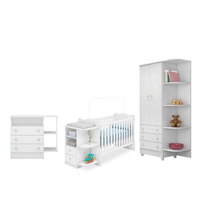 Quarto Infantil Berço Com Cantoneira Branco - Qmovi