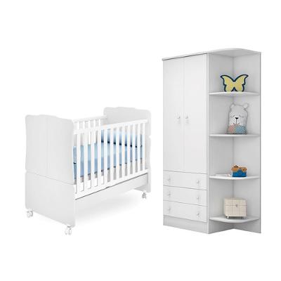 Guarda Roupa Infantil 2 Portas E Berço Mini Cama Branco