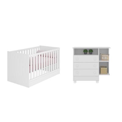 Quarto Infantil Berço Mini Cama Americano Branco - Fdecor