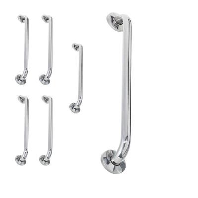 Alça De Apoio 40Cm Inox Barra Kit 5 Unidades Cadeirante Idoso Banheiro Deficiente Acessibilidade