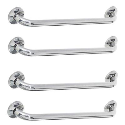 Alça De Apoio 40Cm Kit 4 Unidades Inox Barra Cadeirante Acessibilidade Idoso Banheiro Deficiente