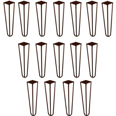 Kit 16 Pés De Metal 30 Cm Mesa De Canto Rack E Puffs Bronze