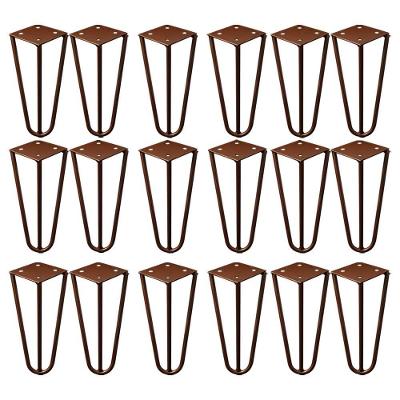 Kit 18 Pés De Metal 15 Cm Mesas De Centro Puffs Bronze