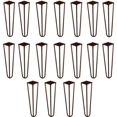 Kit 18 Pés De Metal 30 Cm Mesa De Canto Rack E Puffs Bronze