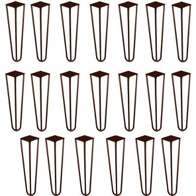 Kit 20 Pés De Metal 25 Cm Rack E Puffs Bronze