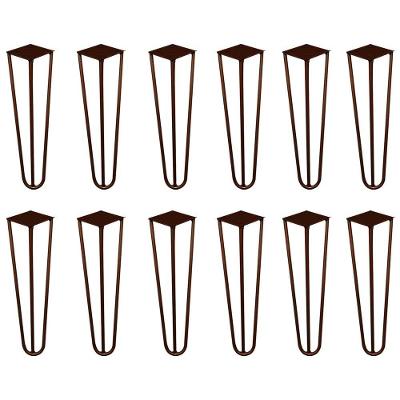Kit 12 Pés De Metal 30 Cm Mesa De Canto Rack E Puffs Bronze