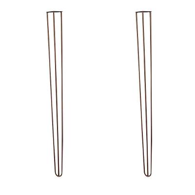 Kit 2 Pés De Metal 90 Cm Aparador E Mesa De Canto Bronze