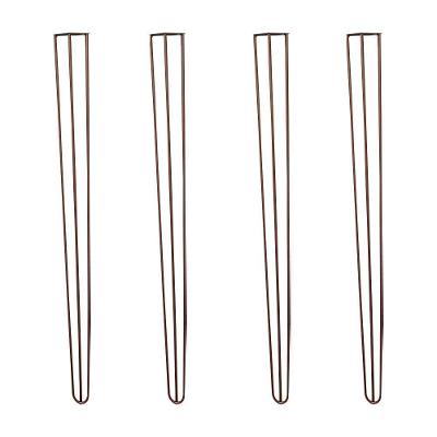 Kit 4 Pés De Metal 90 Cm Aparador E Mesa De Canto Bronze