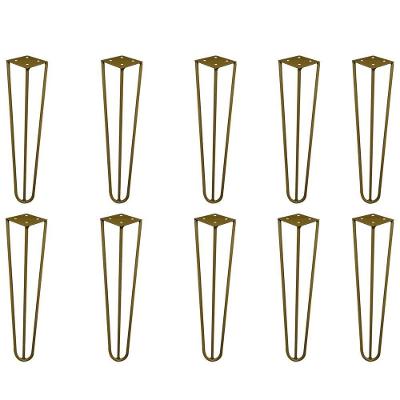 Kit 10 Pés De Metal 30 Cm Mesa De Canto Rack E Puffs Dourado