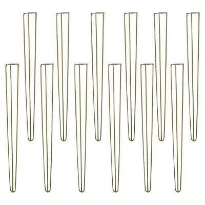 Kit 12 Pés De Metal 90 Cm Aparador E Mesa De Canto Dourado