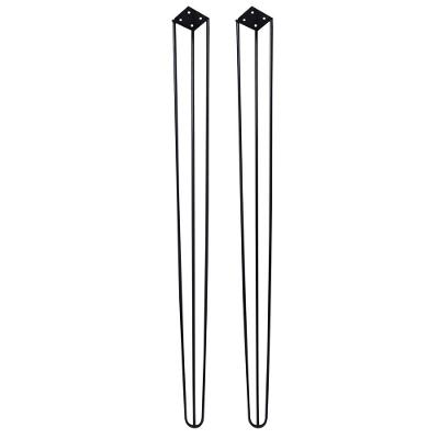 Kit 2 Pés De Metal 90 Cm Aparador E Mesa De Canto Preto