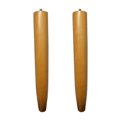Kit 2 Pés Palito Madeira 30Cm Para Poltrona Mesa Lateral Puff Mel G75 - Gran Belo