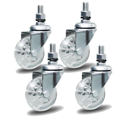 4 Rodizio Gel Cristal 50mm X 3/4 Com Espiga Sem Freio