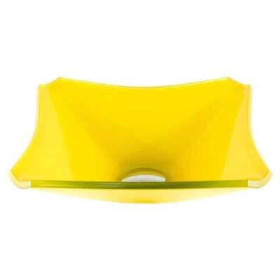 Cuba de Vidro Quadrada Chanfrada 34cm Amarelo