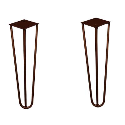 Kit 2 Pés De Metal 30 Cm Mesa De Canto Rack E Puffs Bronze