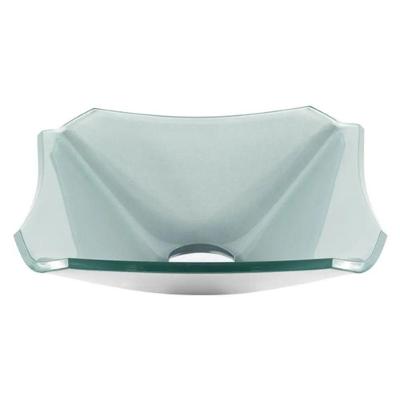 Cuba de Vidro Quadrada Chanfrada 34cm Prata