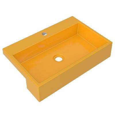 Cuba Pia Semi Encaixe Para Banheiro Retangular 54Cm Xrt C08 Amarelo - Mpozenato