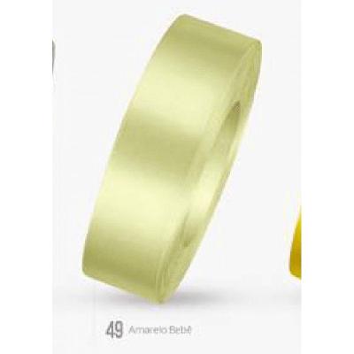 Fita De Cetim Tecida-10 Metros/15 Mm/ Amarelo Bebe Nº 41