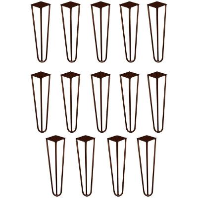 Kit 14 Pés De Metal 30 Cm Mesa De Canto Rack E Puffs Bronze